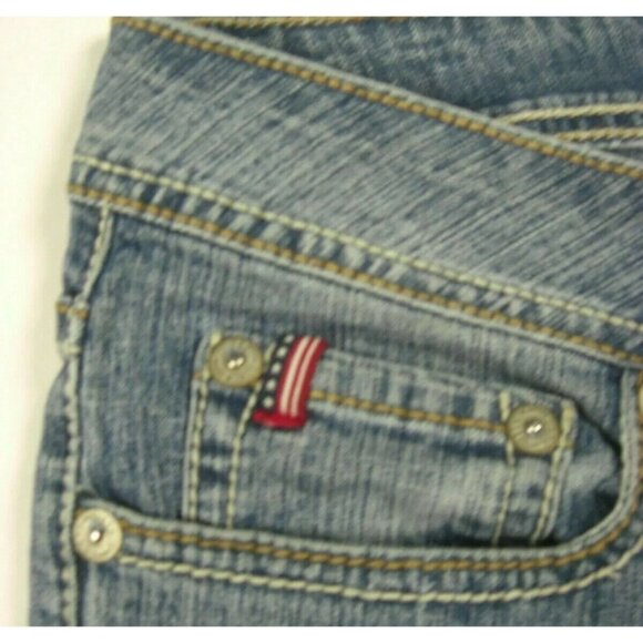 Vintage 90s Y2k US Polo Blue Bootcut Jeans Size 11 Logo Pocket Denim Medium Wash - Picture 3 of 6